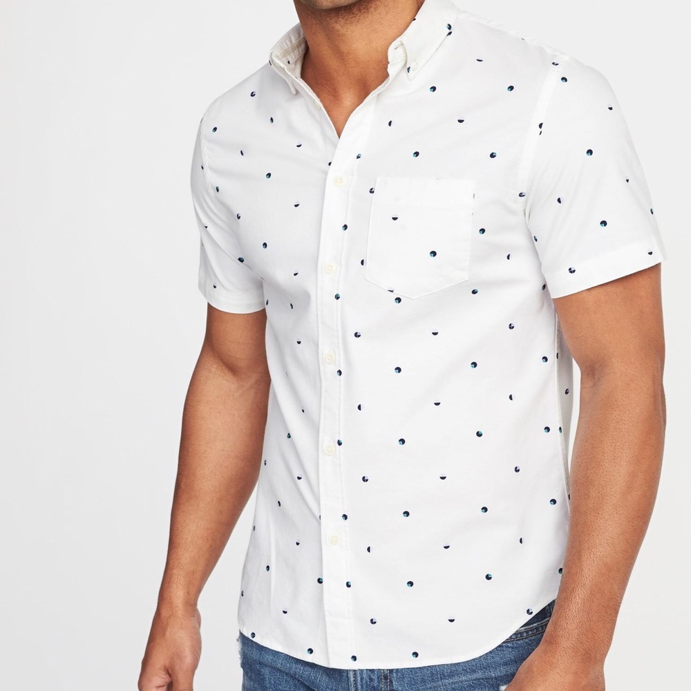 ☀️❗️NEW❗️Oxford Short Sleeve Geometric Shirt☀️